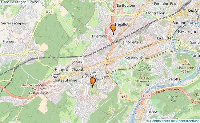 plan Liant Besançon Associations Liant Besançon : 2 associations
