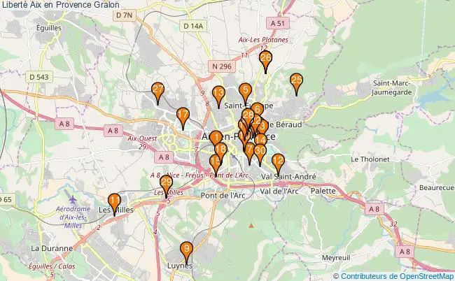 plan Liberté Aix en Provence Associations liberté Aix en Provence : 43 associations