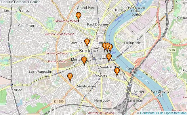 plan Librairie Bordeaux Associations librairie Bordeaux : 8 associations
