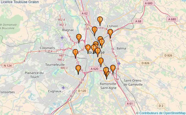 plan Licence Toulouse Associations licence Toulouse : 22 associations