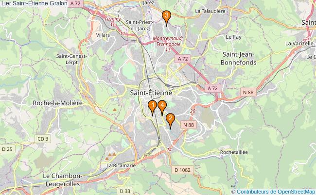 plan Lier Saint-Etienne Associations Lier Saint-Etienne : 4 associations