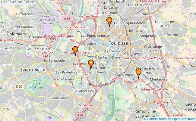 plan Lier Toulouse Associations Lier Toulouse : 6 associations
