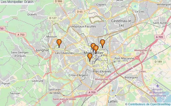 plan Lies Montpellier Associations lies Montpellier : 8 associations