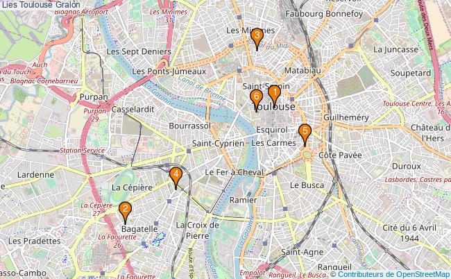 plan Lies Toulouse Associations lies Toulouse : 14 associations
