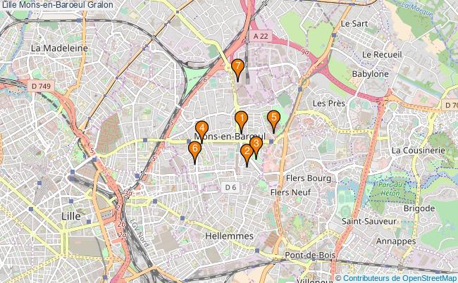 plan Lille Mons-en-Baroeul Associations Lille Mons-en-Baroeul : 10 associations