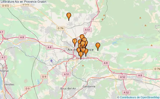 plan Littérature Aix en Provence Associations littérature Aix en Provence : 21 associations