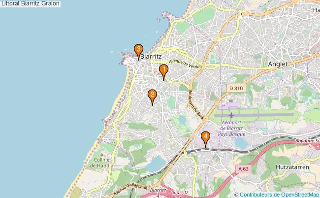 plan Littoral Biarritz Associations Littoral Biarritz : 5 associations