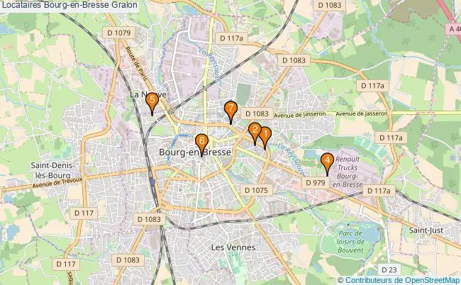 plan Locataires Bourg-en-Bresse Associations Locataires Bourg-en-Bresse : 7 associations