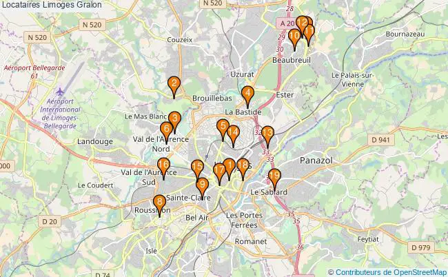 plan Locataires Limoges Associations Locataires Limoges : 19 associations