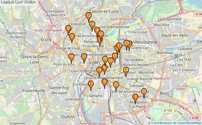 plan Logique Lyon Associations logique Lyon : 32 associations