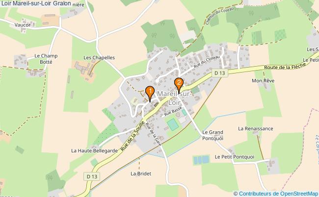plan Loir Mareil-sur-Loir Associations Loir Mareil-sur-Loir : 3 associations
