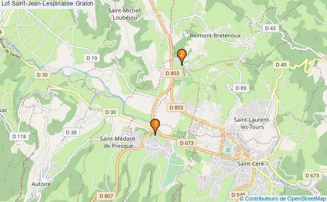 plan Lot Saint-Jean-Lespinasse Associations Lot Saint-Jean-Lespinasse : 3 associations