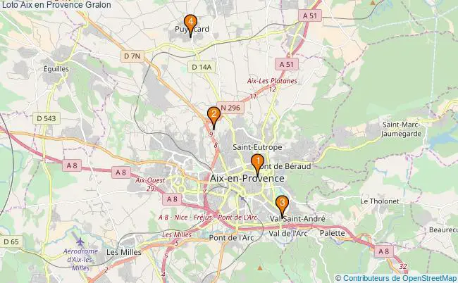 plan Loto Aix en Provence Associations loto Aix en Provence : 5 associations