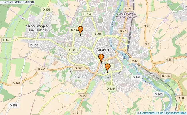 plan Lotos Auxerre Associations Lotos Auxerre : 3 associations