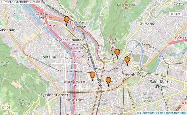 plan Lumière Grenoble Associations lumière Grenoble : 5 associations