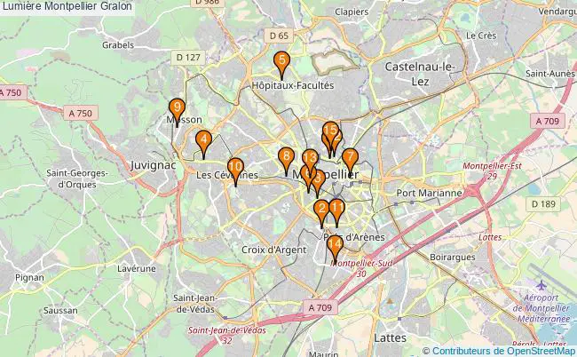 plan Lumière Montpellier Associations lumière Montpellier : 20 associations