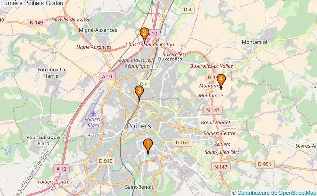 plan Lumière Poitiers Associations lumière Poitiers : 6 associations