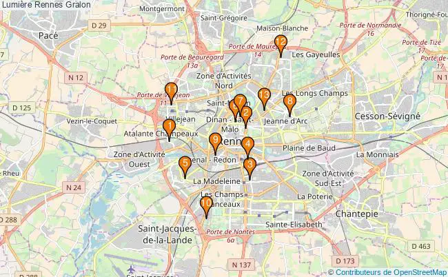 plan Lumière Rennes Associations lumière Rennes : 15 associations