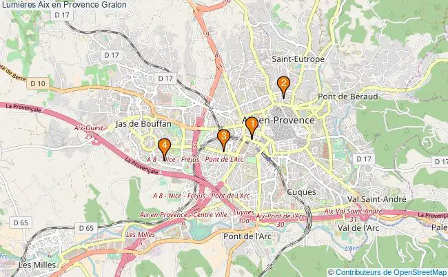 plan Lumières Aix en Provence Associations Lumières Aix en Provence : 4 associations