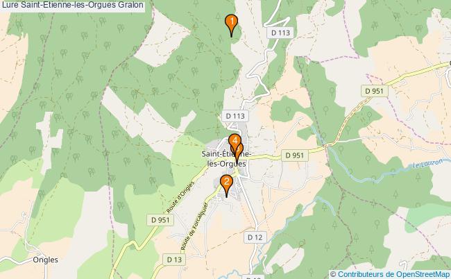 plan Lure Saint-Etienne-les-Orgues Associations Lure Saint-Etienne-les-Orgues : 5 associations