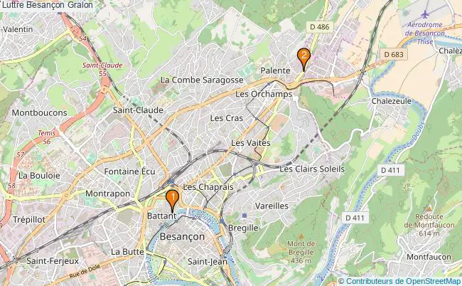 plan Luttre Besançon Associations luttre Besançon : 2 associations