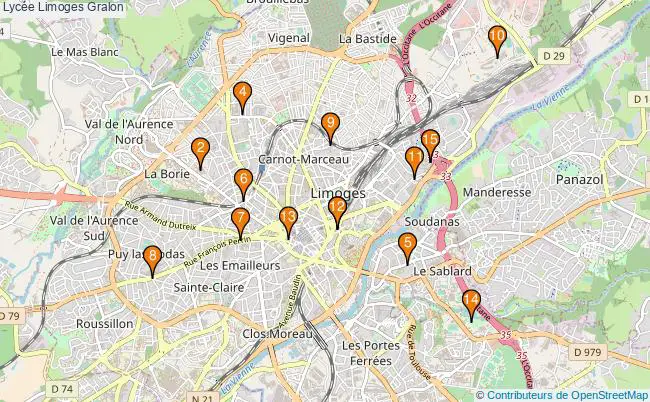plan Lycée Limoges Associations lycée Limoges : 18 associations