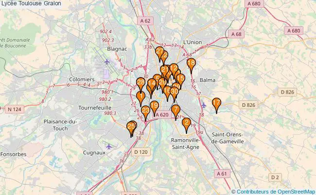 plan Lycée Toulouse Associations lycée Toulouse : 43 associations