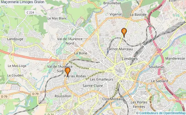 plan Maçonnerie Limoges Associations maçonnerie Limoges : 2 associations