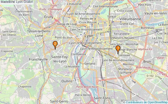 plan Madeleine Lyon Associations madeleine Lyon : 3 associations