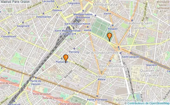 plan Madras Paris Associations Madras Paris : 3 associations