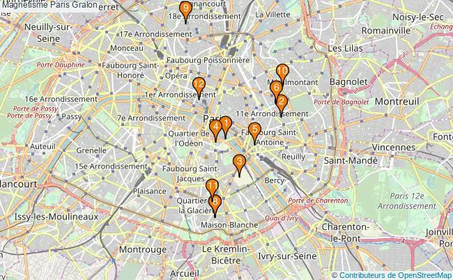 plan Magnétisme Paris Associations Magnétisme Paris : 12 associations