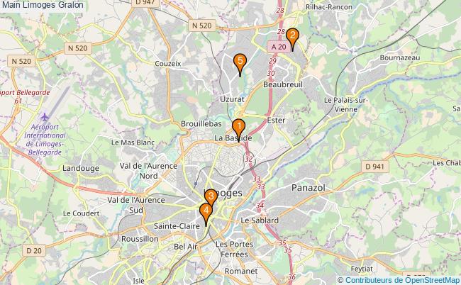 plan Main Limoges Associations Main Limoges : 5 associations
