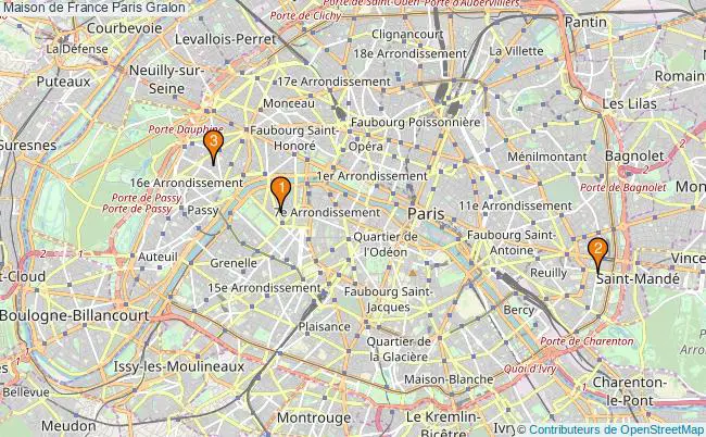 plan Maison de France Paris Associations maison de France Paris : 3 associations