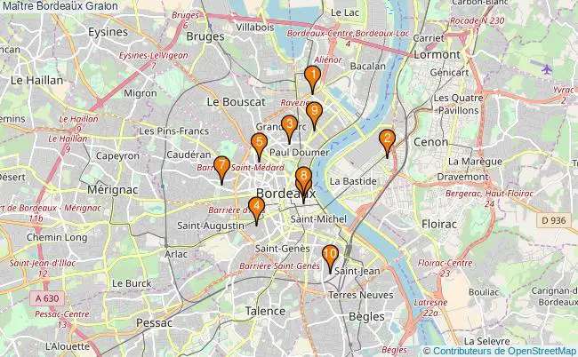 plan Maître Bordeaux Associations Maître Bordeaux : 10 associations