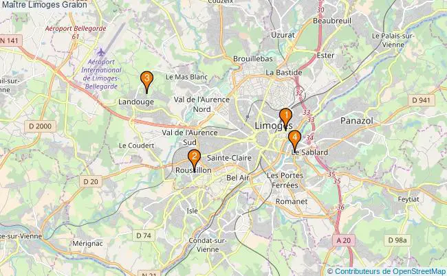 plan Maître Limoges Associations Maître Limoges : 4 associations