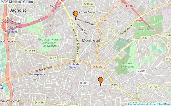plan MAM Montreuil Associations MAM Montreuil : 3 associations