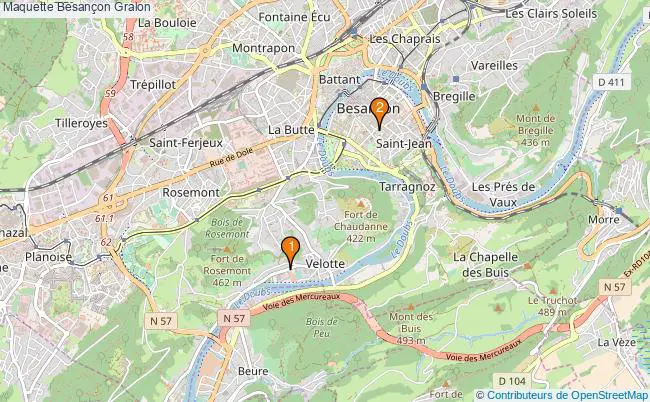 plan Maquette Besançon Associations maquette Besançon : 1 associations