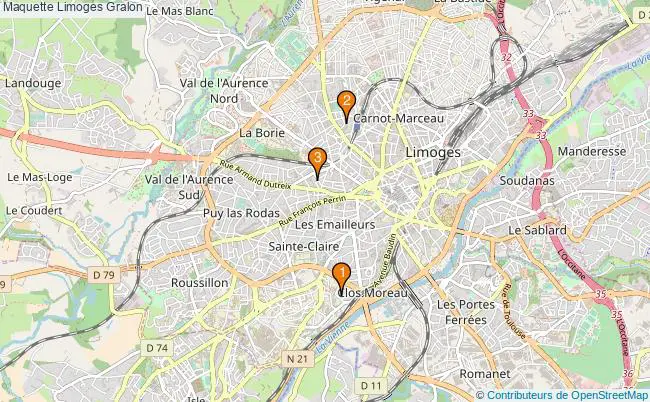 plan Maquette Limoges Associations maquette Limoges : 3 associations