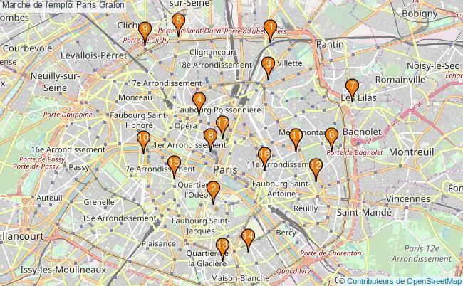 plan Marché de l'emploi Paris Associations marché de l'emploi Paris : 23 associations
