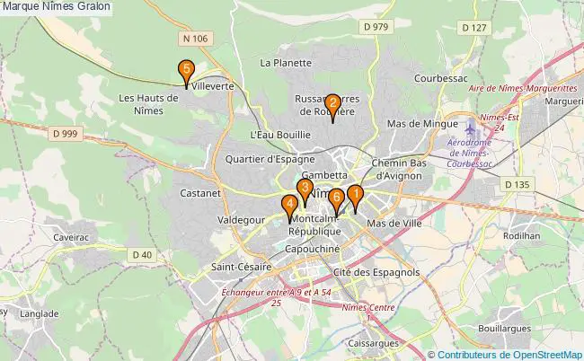 plan Marque Nîmes Associations Marque Nîmes : 6 associations