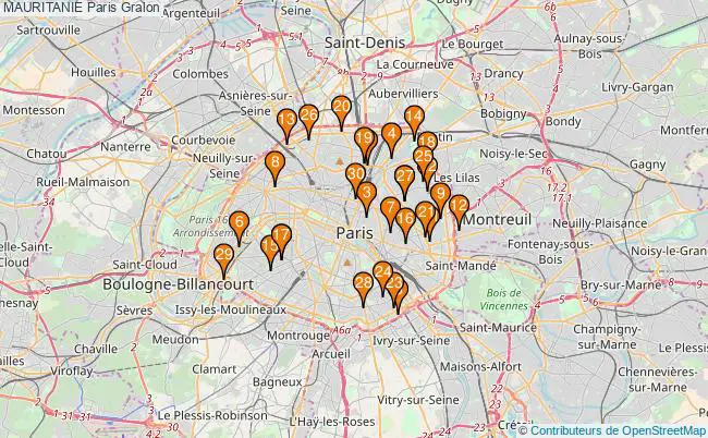 plan MAURITANIE Paris Associations MAURITANIE Paris : 52 associations