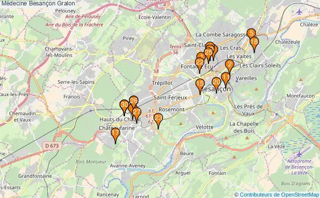 plan Médecine Besançon Associations médecine Besançon : 32 associations