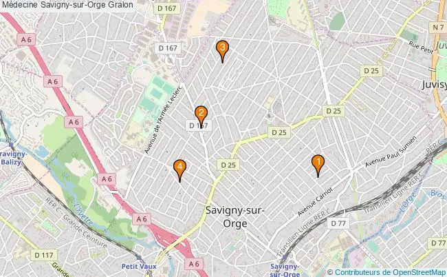 plan Médecine Savigny-sur-Orge Associations médecine Savigny-sur-Orge : 3 associations