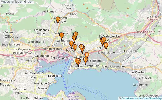 plan Médecine Toulon Associations médecine Toulon : 16 associations