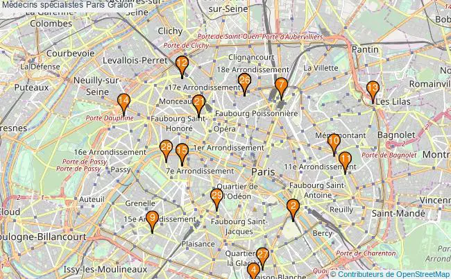 plan Médecins spécialistes Paris Associations médecins spécialistes Paris : 33 associations