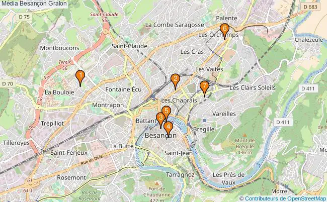 plan Média Besançon Associations média Besançon : 7 associations