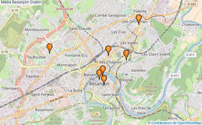 plan Média Besançon Associations média Besançon : 7 associations