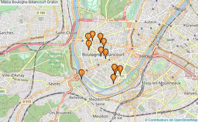 plan Média Boulogne-Billancourt Associations média Boulogne-Billancourt : 14 associations