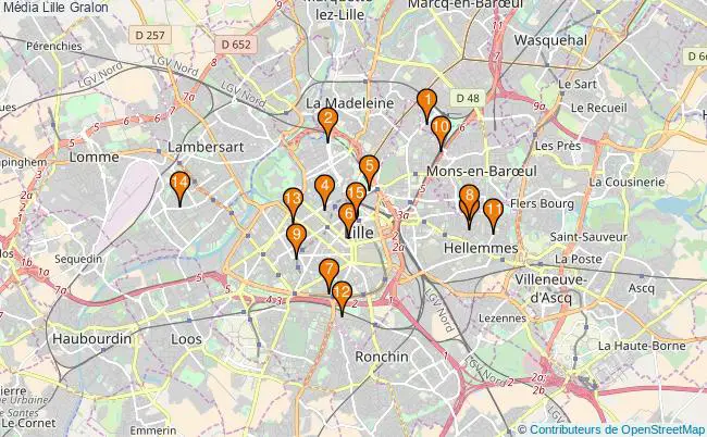 plan Média Lille Associations média Lille : 19 associations