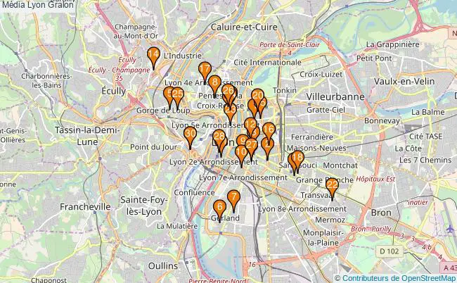 plan Média Lyon Associations média Lyon : 57 associations